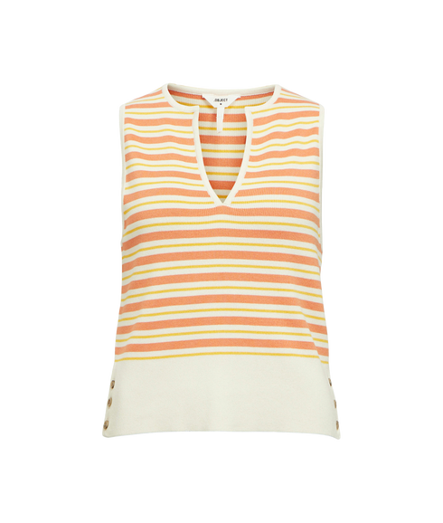Viva S/L Knit Top Melon - Multi