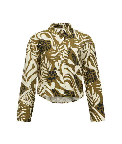 Mella L/S Cropped Shirt - Green
