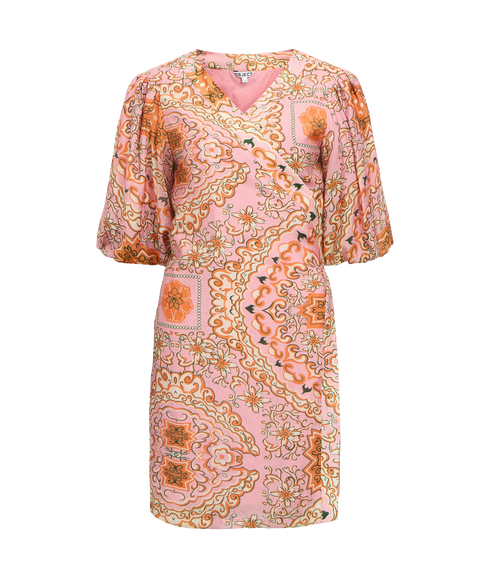 Holly 2/4 Re Short Wrap Dress - Pink