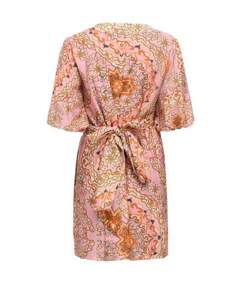 Holly 2/4 Re Short Wrap Dress - Pink