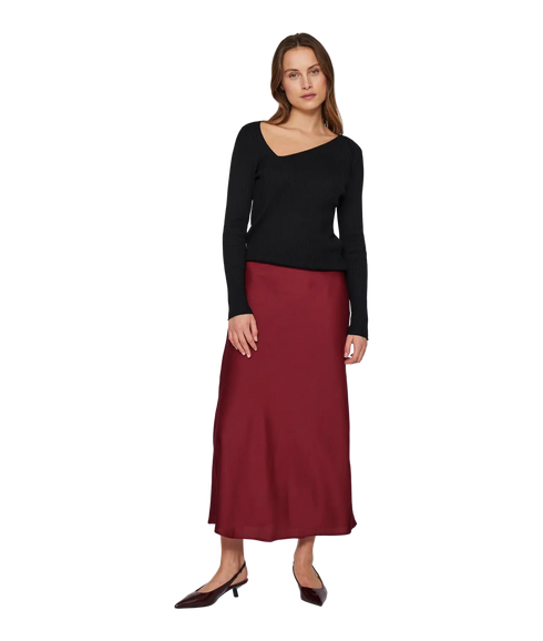 Ellette Hw Midi Skirt - Cabernet