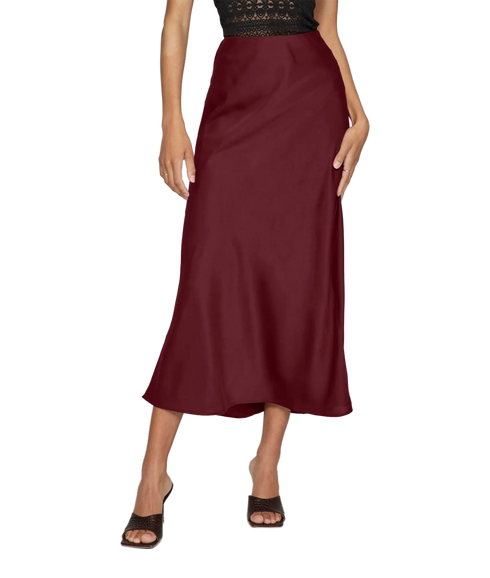 Ellette Hw Midi Skirt - Cabernet