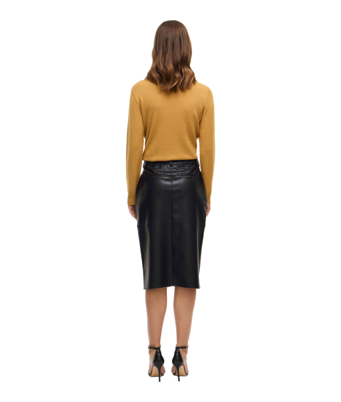 Dagmar Midi Coated Skirt -- Black