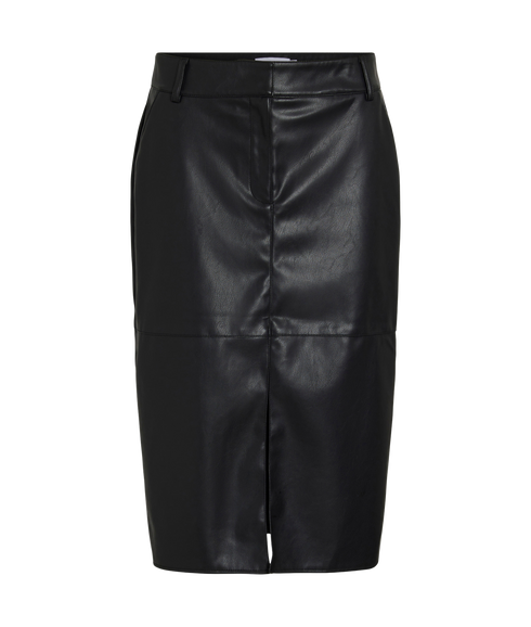 Dagmar Midi Coated Skirt -- Black