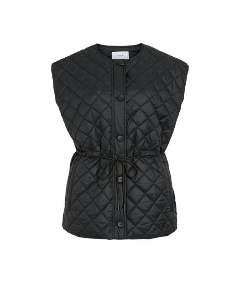 Benji L/S Quilted Vest - Black Beauty