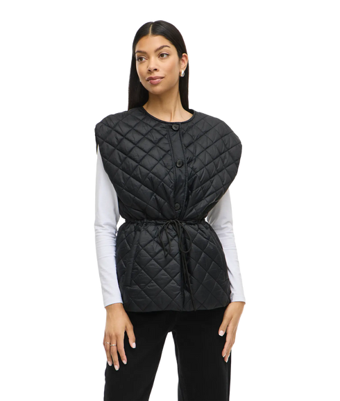 Benji L/S Quilted Vest - Black Beauty