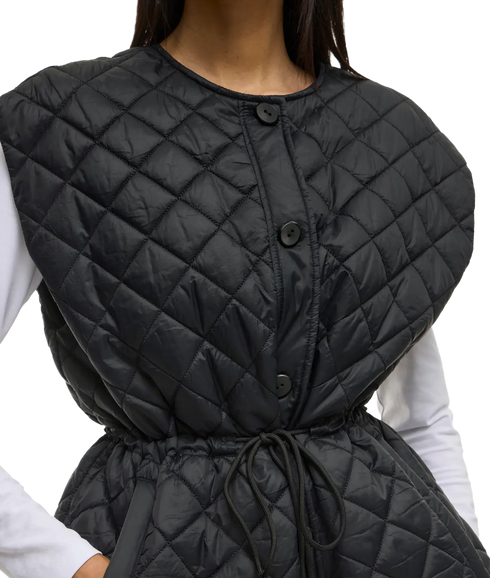 Benji L/S Quilted Vest - Black Beauty