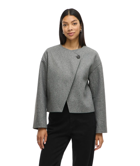 Quinn L/S Jacket/Pb - Medium Grey Melange