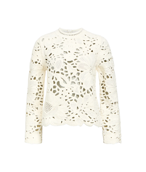Deysi Knit Reg L/S Pullover Cc3 - Cloud Dancer