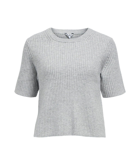 Elva 2/4 Re O-Neck Knit - Grey