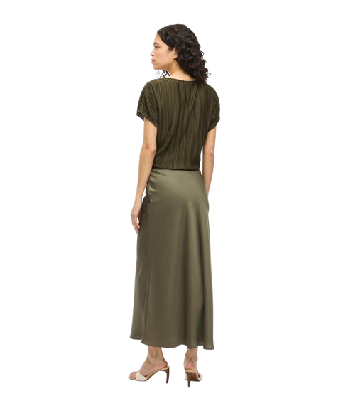 Ellette Hw Midi Skirt - Dusty Olive