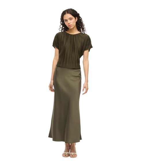 Ellette Hw Midi Skirt - Dusty Olive