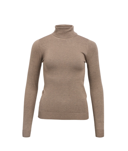 Thess L/S Rollneck Knit Pullover - Morel Melange