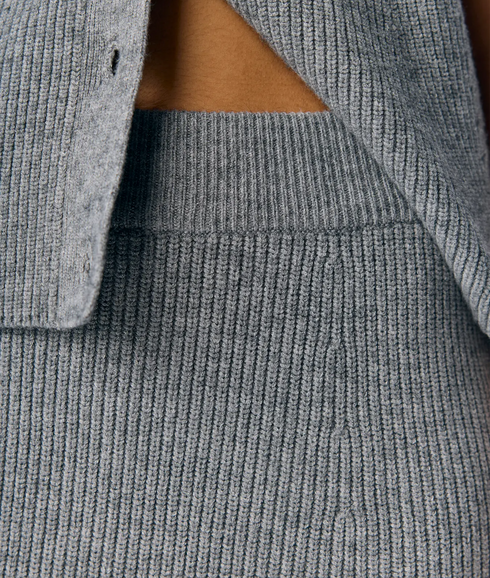 Viola Mw Re Short Knit Skirt - Medium Grey Melange