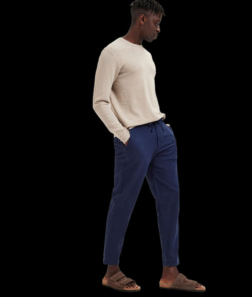 Slimtape Brody Linen Pant - Navy