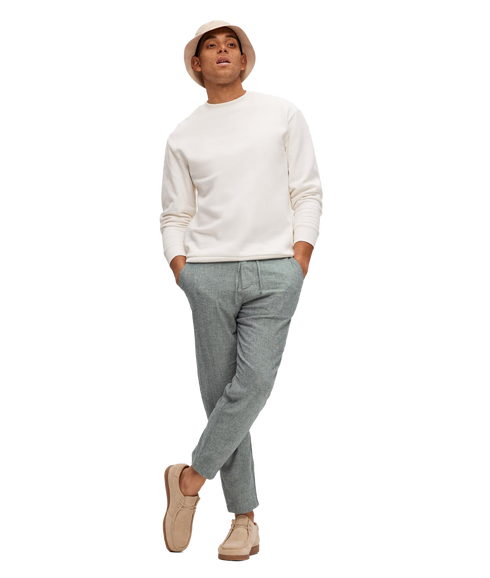 Slimtape Brody Linen Pant - Sky Captain Oatmeal