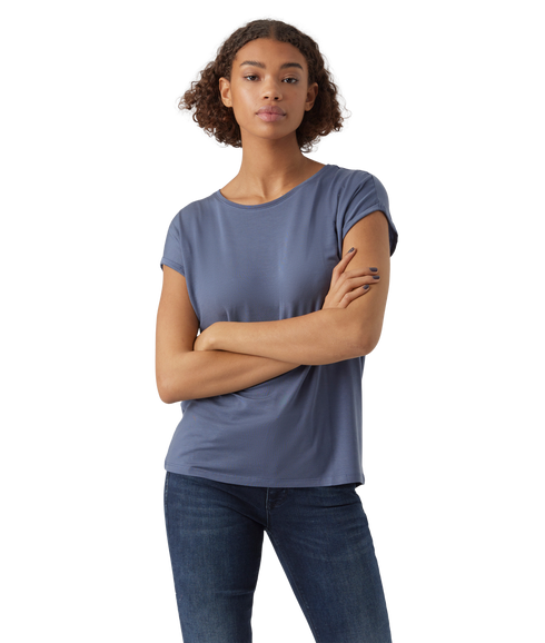 Ava Plain SS Top - Blue