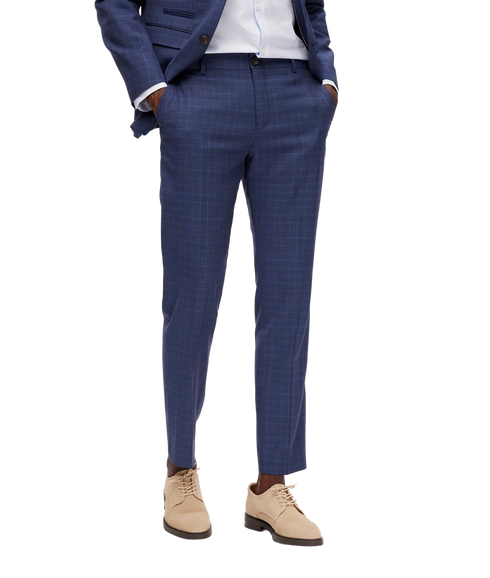 Slim-Neil Chk Trousers - Navy Blazer Checks