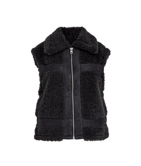 Alda Faux Fur Vest - Black