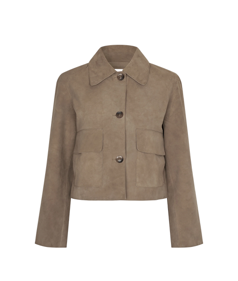 Noomi Suede Jacket - Silver Mink