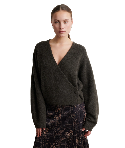 Gabby Wrap Knit - Black Olive