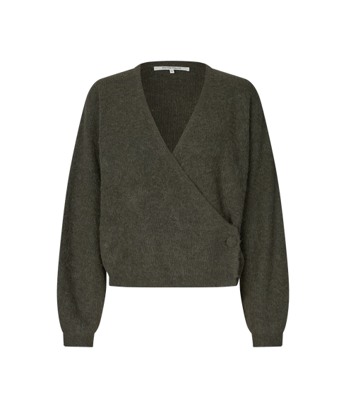 Gabby Wrap Knit - Black Olive