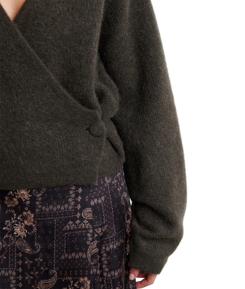 Gabby Wrap Knit - Black Olive
