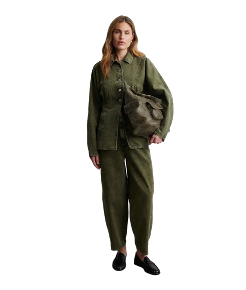 Jaye Denim Barrel Jeans - Green