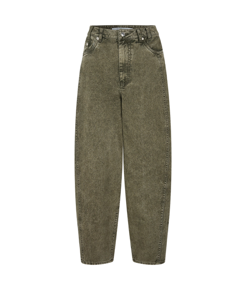 Jaye Denim Barrel Jeans - Green