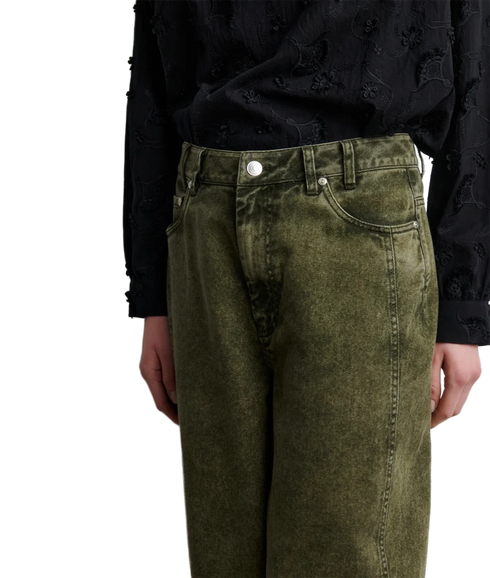 Jaye Denim Barrel Jeans - Green