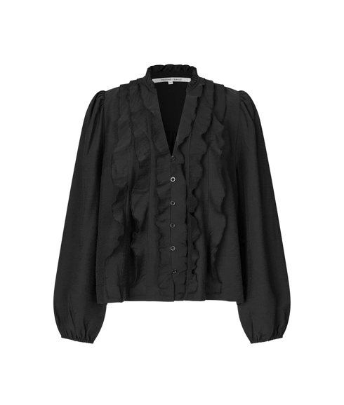 Rayna Frill Blouse - Black