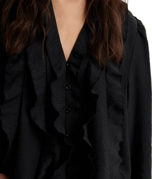 Rayna Frill Blouse - Black