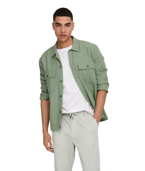 Kennet Linen Overshirt - Green