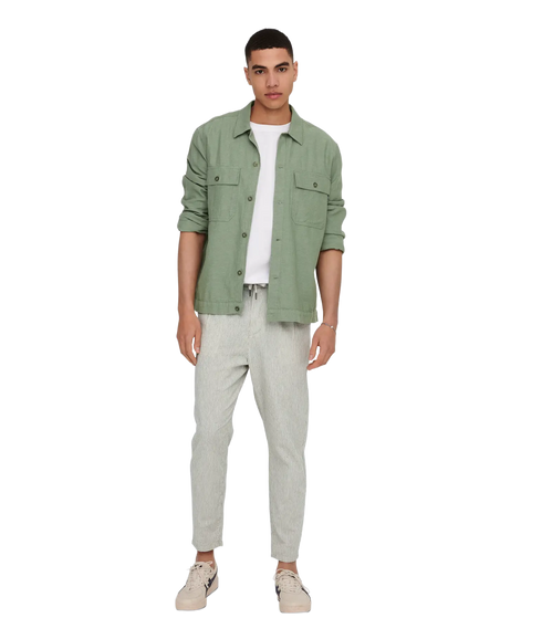 Kennet Linen Overshirt - Green