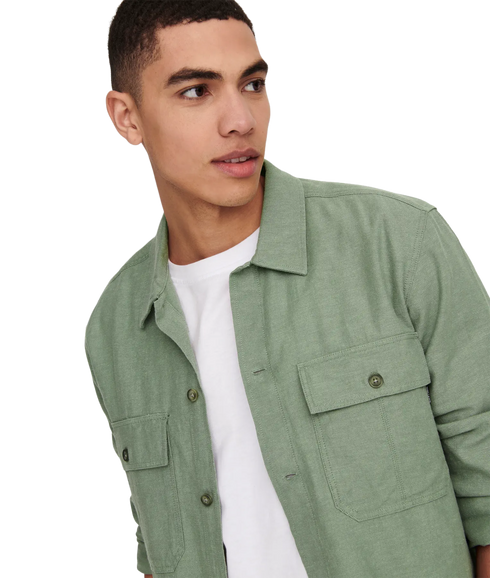 Kennet Linen Overshirt - Green