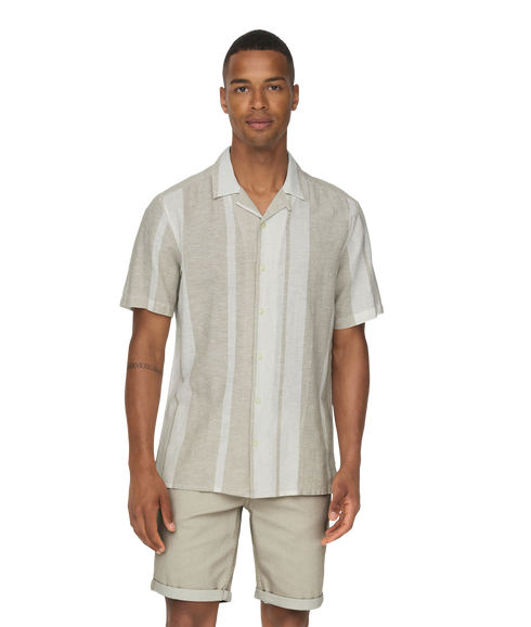 Caiden Life Stripe Res Linenblendnoos - Grey