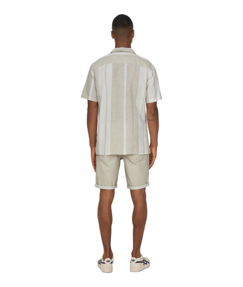 Caiden Life Stripe Res Linenblendnoos - Grey