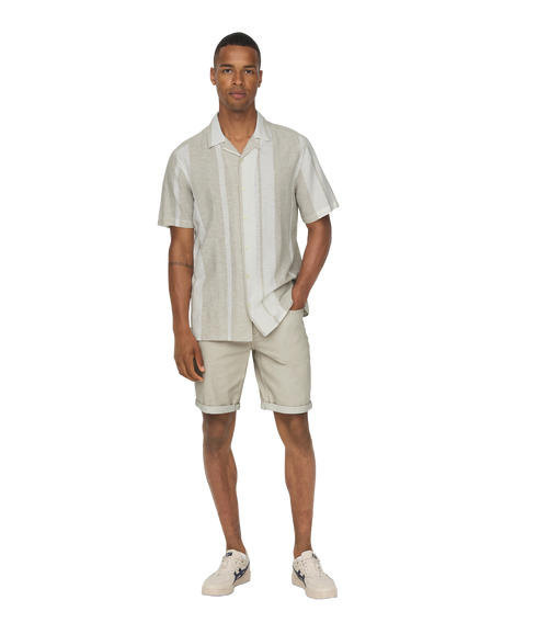 Caiden Life Stripe Res Linenblendnoos - Grey