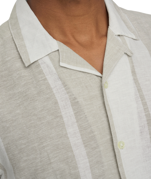Caiden Life Stripe Res Linenblendnoos - Grey