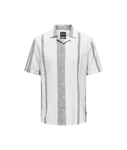 Caiden Life Stripe Res Linenblendnoos - White