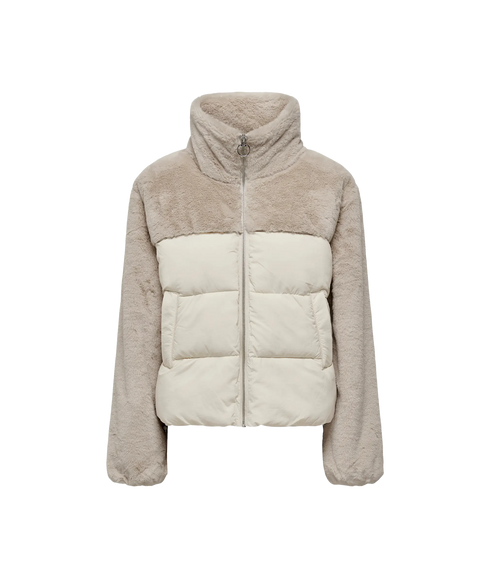 Wanja Fur Puffer Mix Jacket - Grey