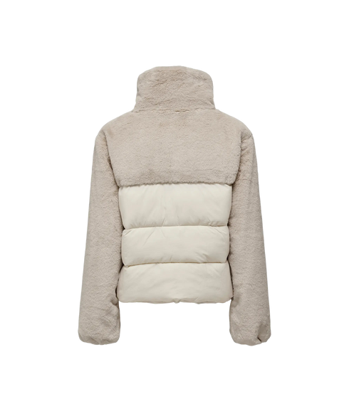 Wanja Fur Puffer Mix Jacket - Grey