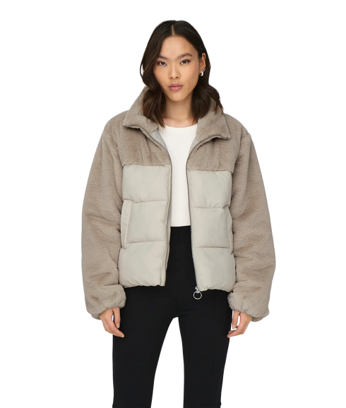 Wanja Fur Puffer Mix Jacket - Grey