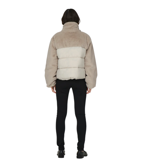 Wanja Fur Puffer Mix Jacket - Grey