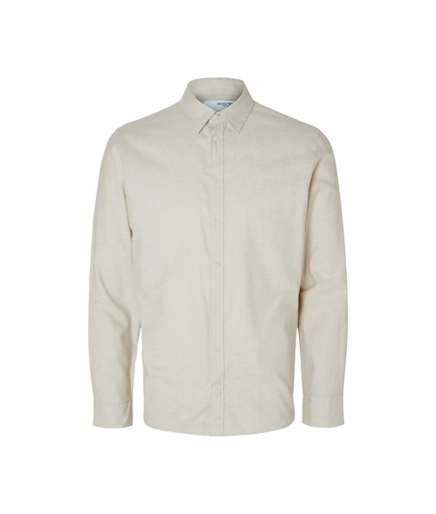 Slim Owen Brushed Shirt - Cream