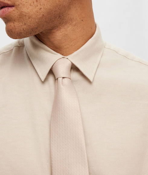 Slim Owen Brushed Shirt - Cream
