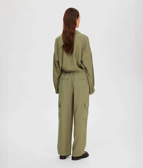 Tapered Cargo Trousers - Dusky Green