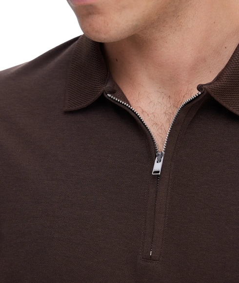 Fave Zip Ss Polo - Demitasse