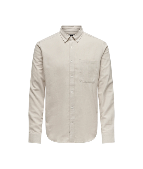Gudmund Slim 1-Pkt Solid Shirt Noos - Silver Lining