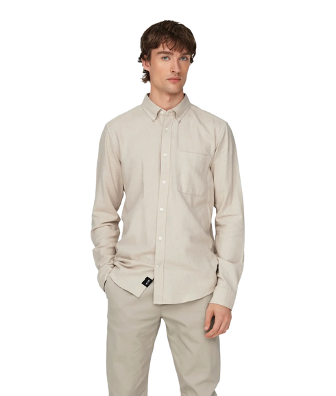 Gudmund Slim 1-Pkt Solid Shirt Noos - Silver Lining